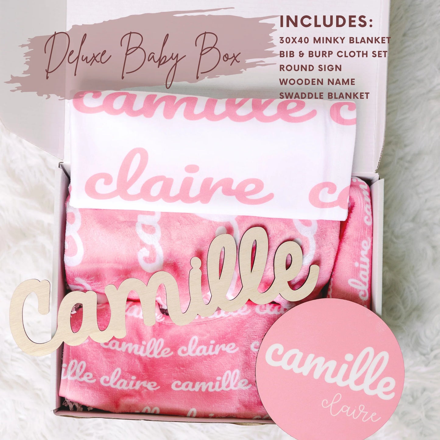 Deluxe Personalized Baby Blanket Gift Set