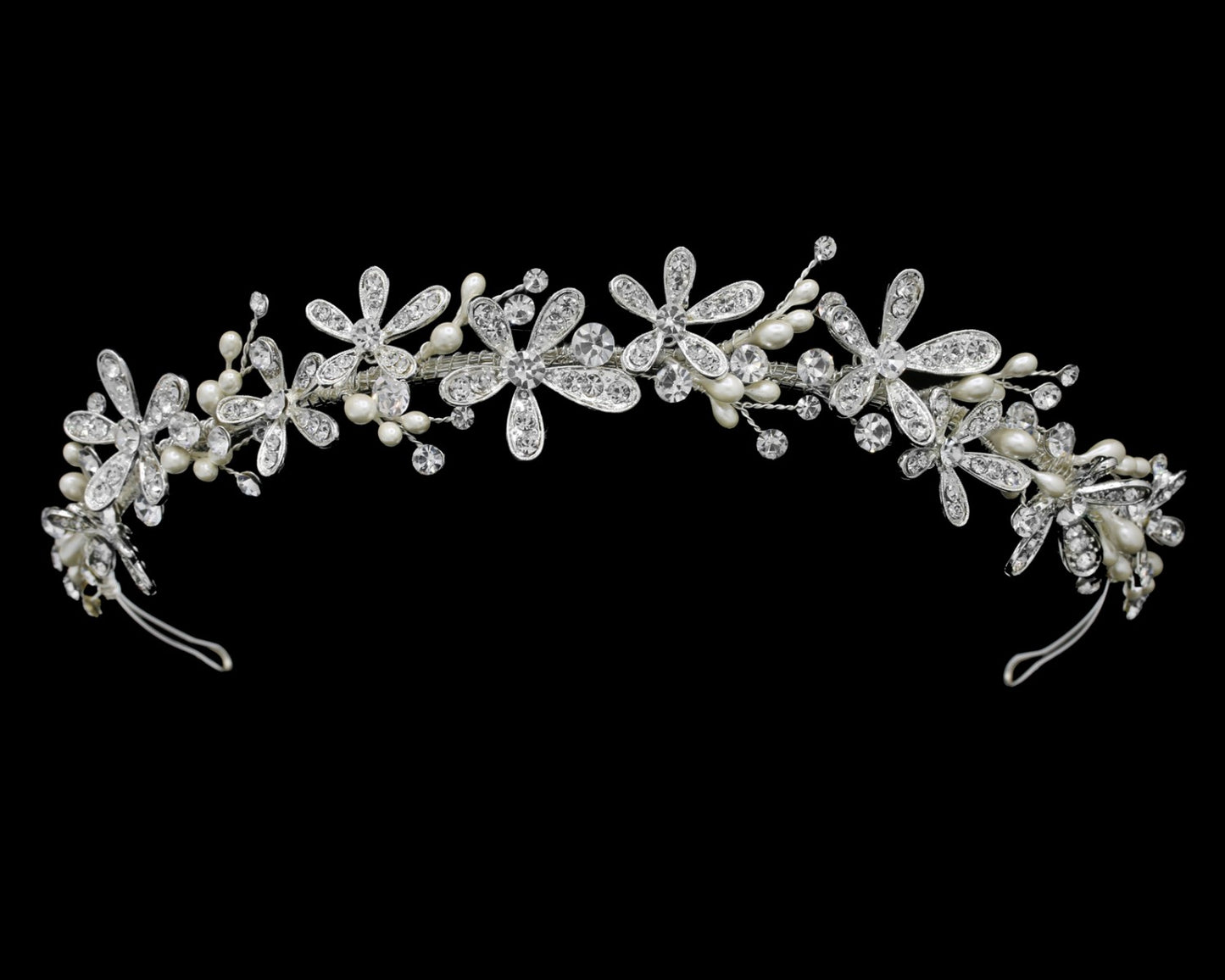 Everly Crystal Flower Tiara