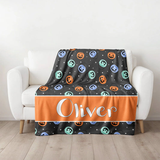 Halloween Bucket Personalized Blanket