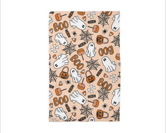 Halloween Fall Ghost Boo Waffle Weave Tea Towel