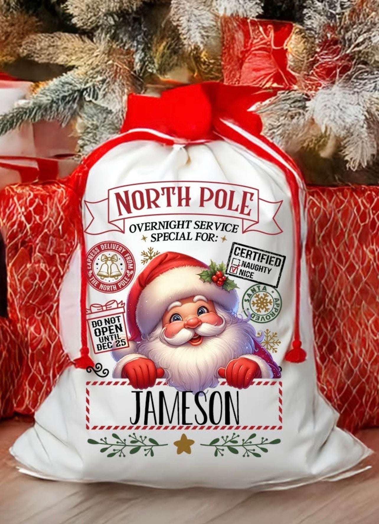 Personalized Jolly Santa Santa Sack