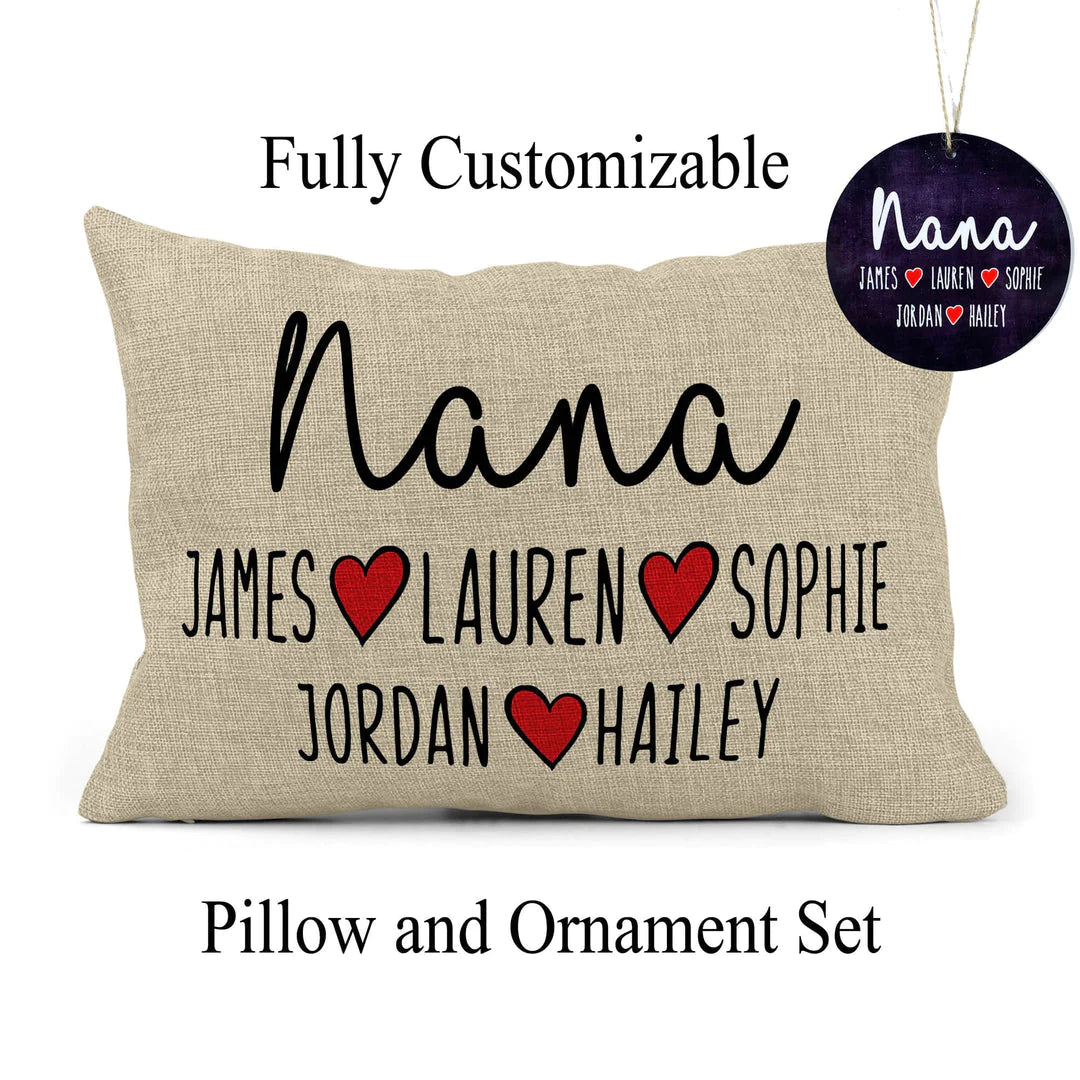 Lots of Love Personalized Pillow and Ornament Bundle