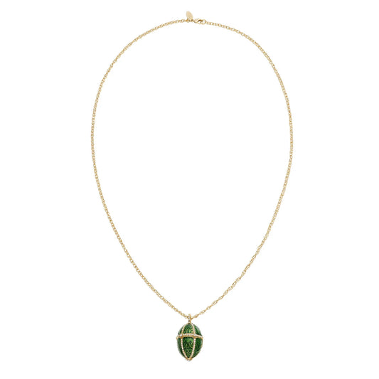 Enamel Egg Locket Pendant Necklace