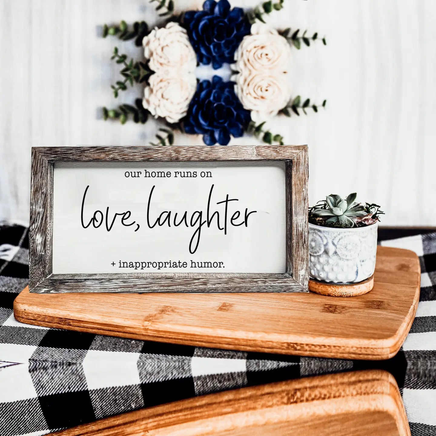 Paulownia Wood Framed Funny Sign - Assorted Designs