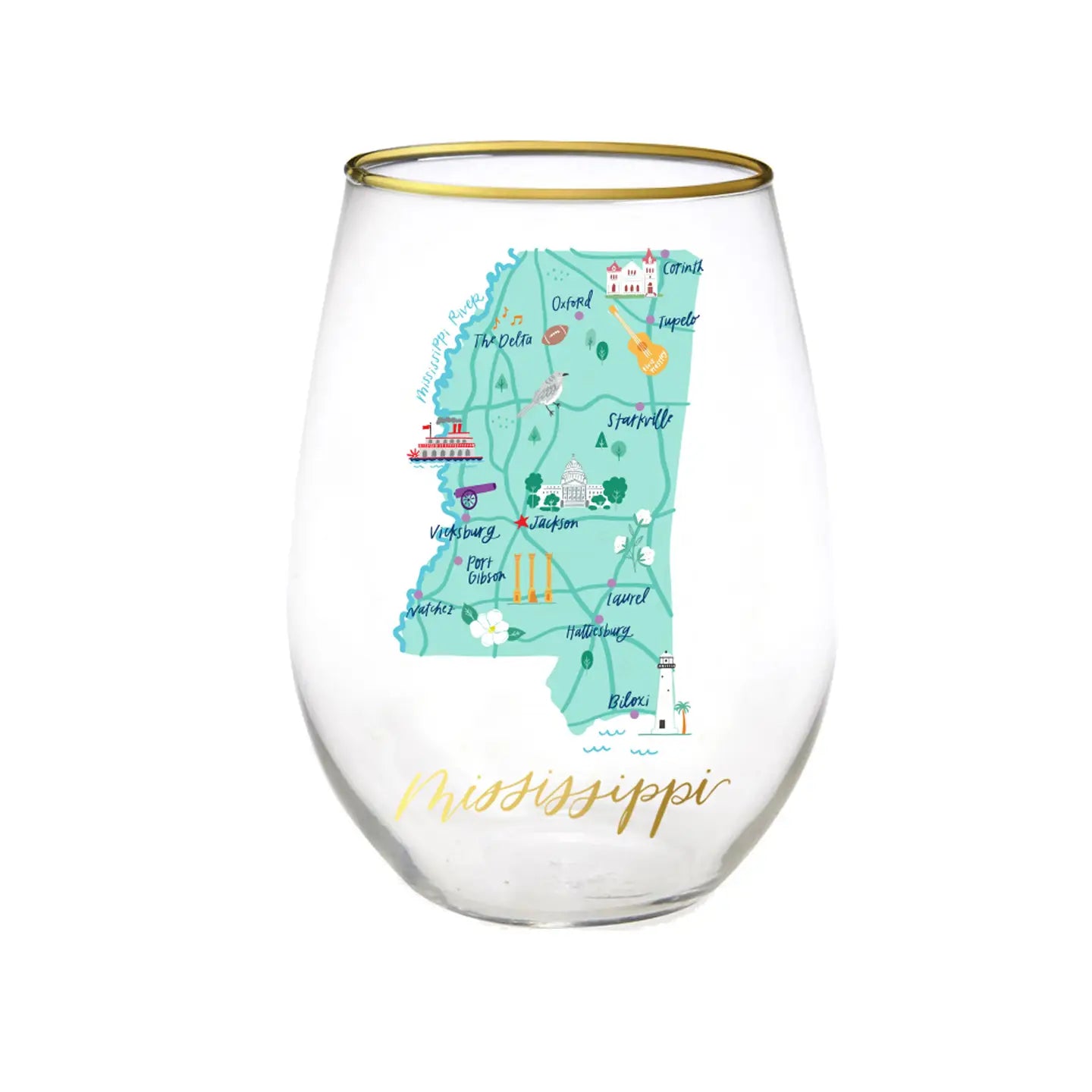 State Themed Stemless Glass