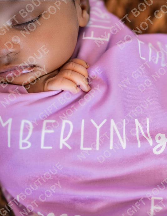 Font Duo Personalized Baby Swaddle Blanket