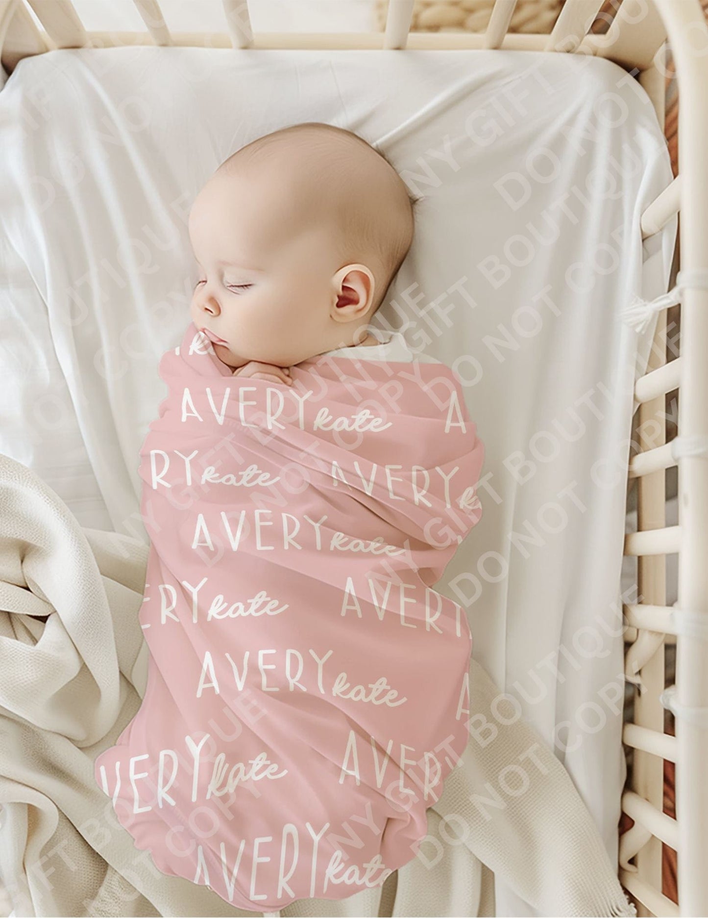 Font Duo Personalized Baby Swaddle Blanket