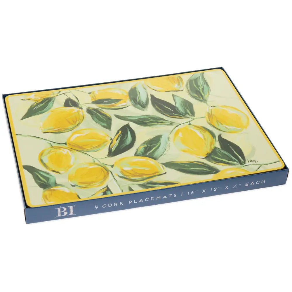 Painterly Lemons Cork Placemat