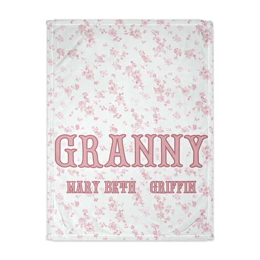 Light Pink Floral Family Blanket - NY Gift Boutique