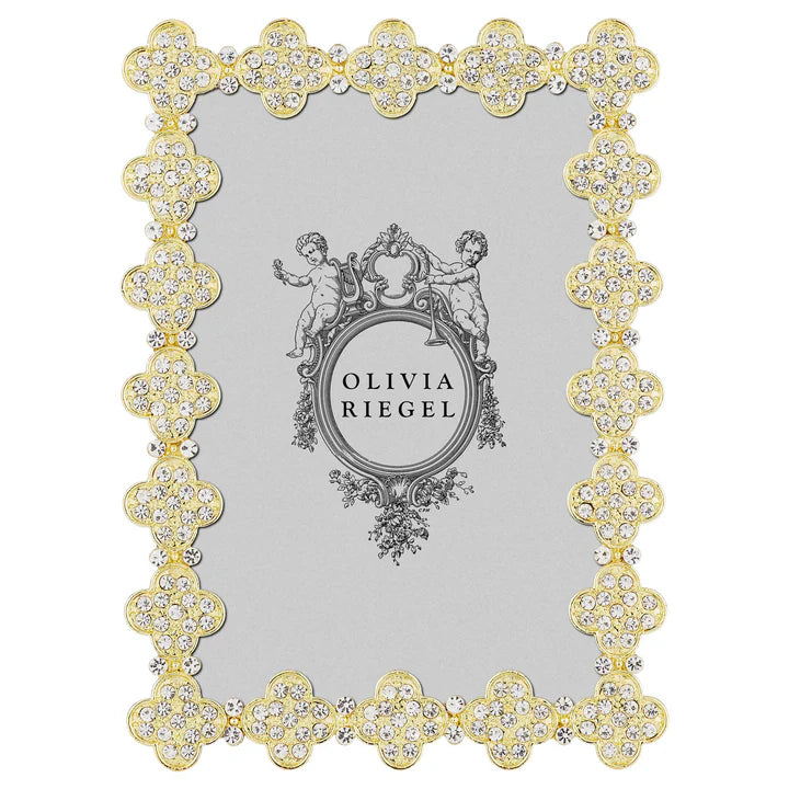 Gold Pavé Clover Frame by Olivia Riegel