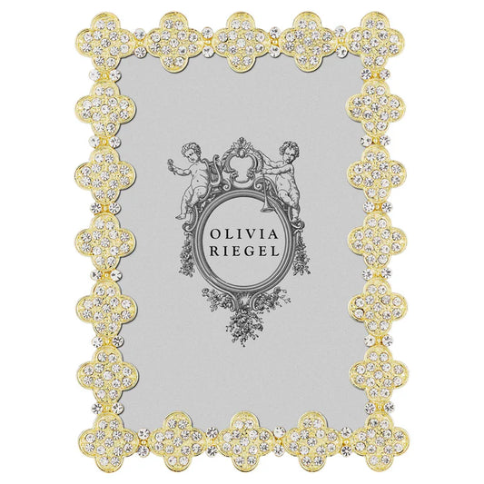 Gold Pavé Clover Frame by Olivia Riegel