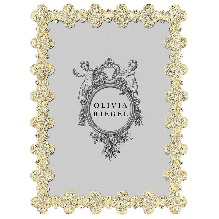 Gold Pavé Clover Frame by Olivia Riegel