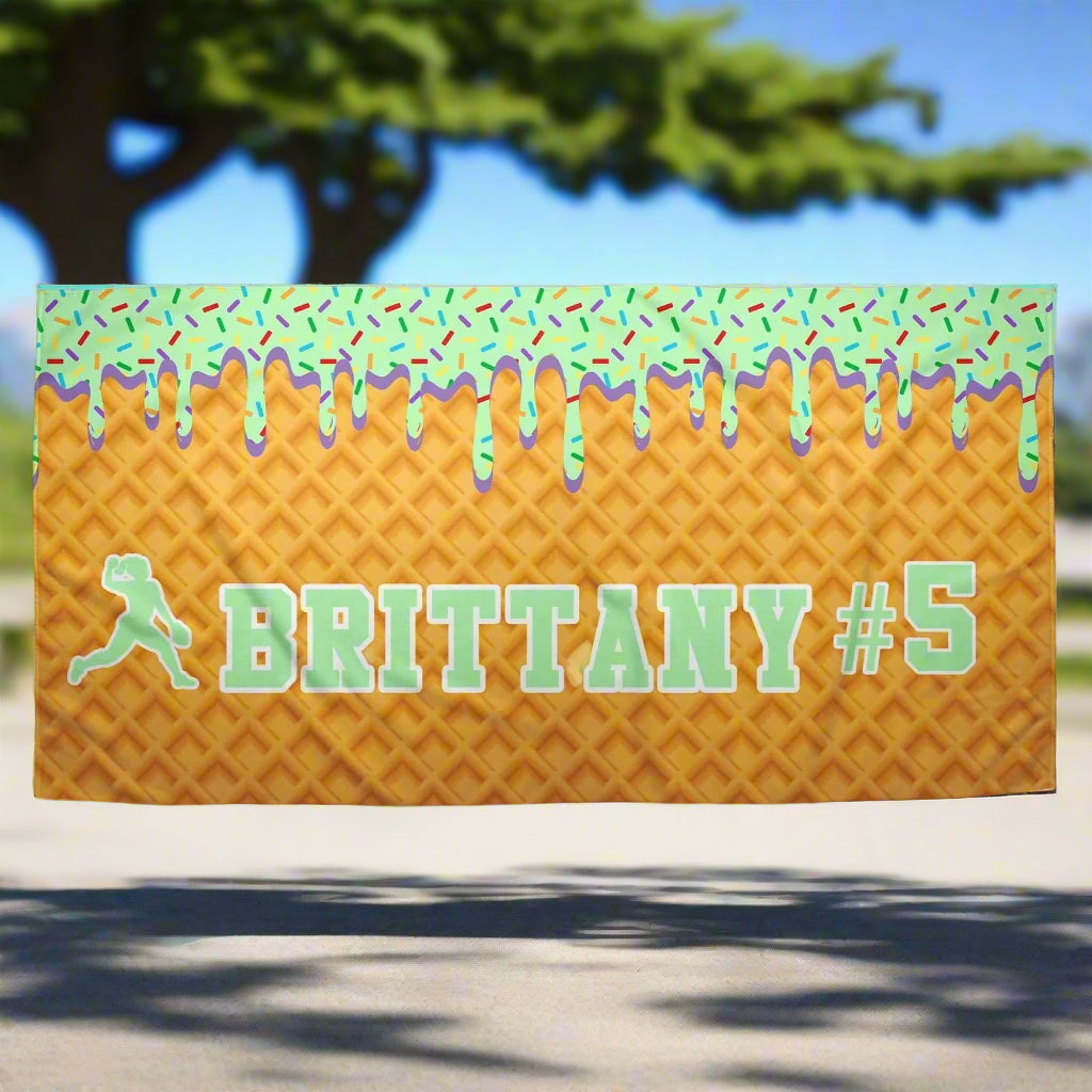 Ice Cream Drip Softball Towel