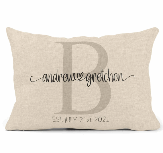Personalized Wedding Pillow - Couples Names and Date