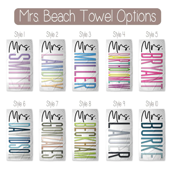 Personalized Mrs. Beach Towel