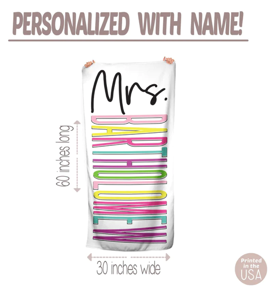 Personalized Mrs. Beach Towel