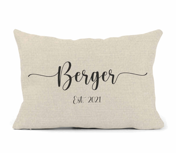 Custom Pillow Wedding Last name & Est. date pillow