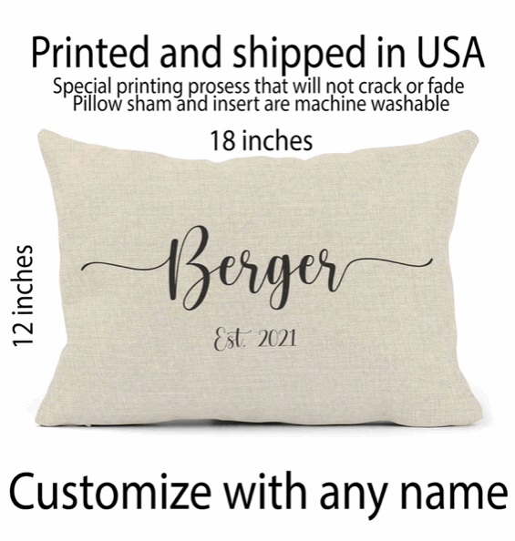 Custom Pillow Wedding Last name & Est. date pillow