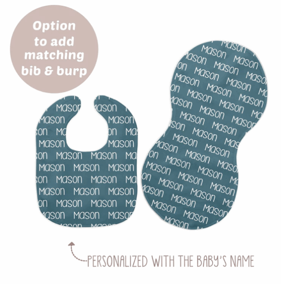 Baby Blanket, Bib, Burp Cloth & Sign Set