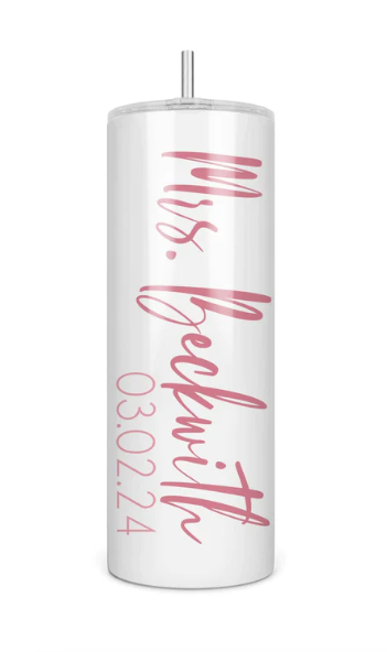 20 oz. Personalized Wedding Date Tumbler