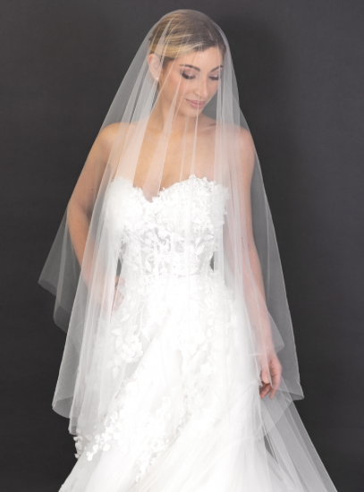Ivory Luxe Soft Italian Tulle Cathedral Cut Edge Veil