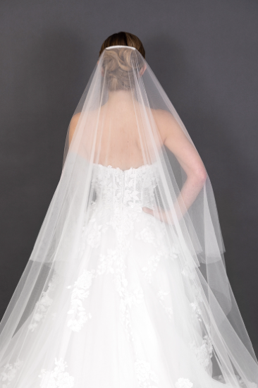 Ivory Luxe Soft Italian Tulle Cathedral Cut Edge Veil