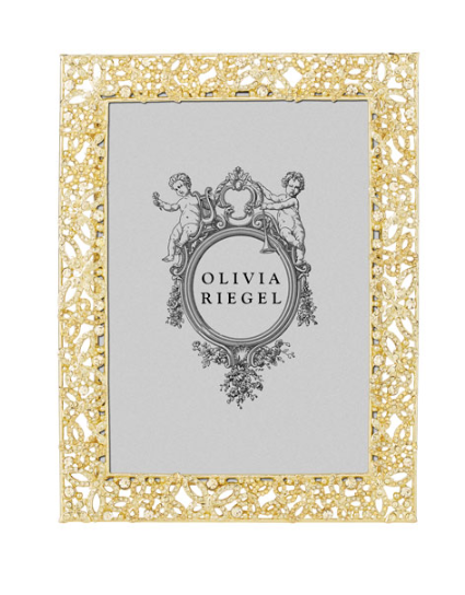 Gold Papillon with Jonquil Crystals 5" x 7" Frame