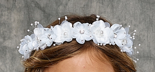 Gem Pearl Flower Crown Veil