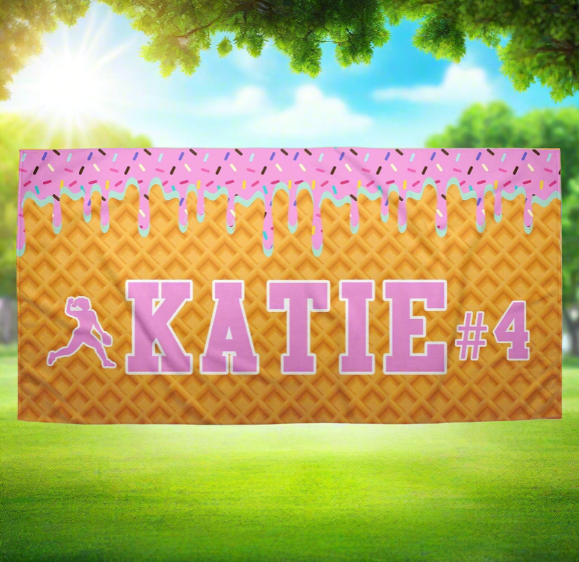 Ice Cream Drip Softball Towel