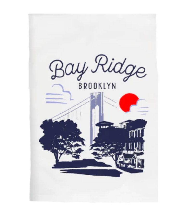 Bay Ridge Brooklyn Sketch Kitchen Tea Towel