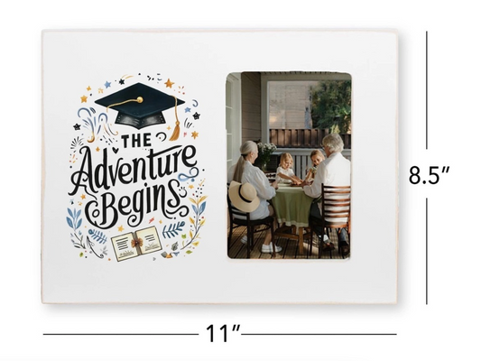 The Adventure Begins -Graduation Picture Frame