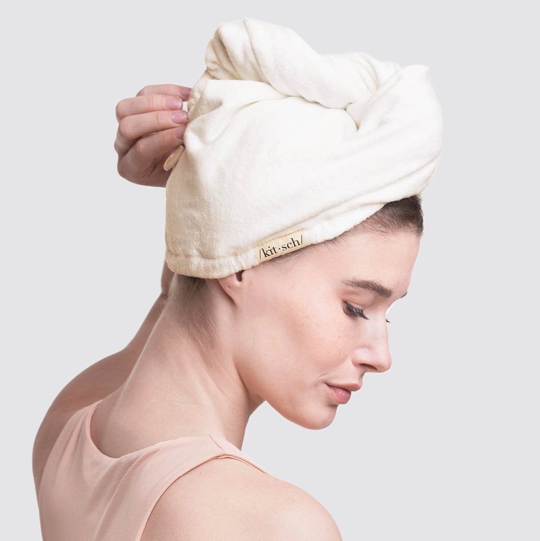 Quick Dry Hair Towel - Ivory - NY Gift Boutique