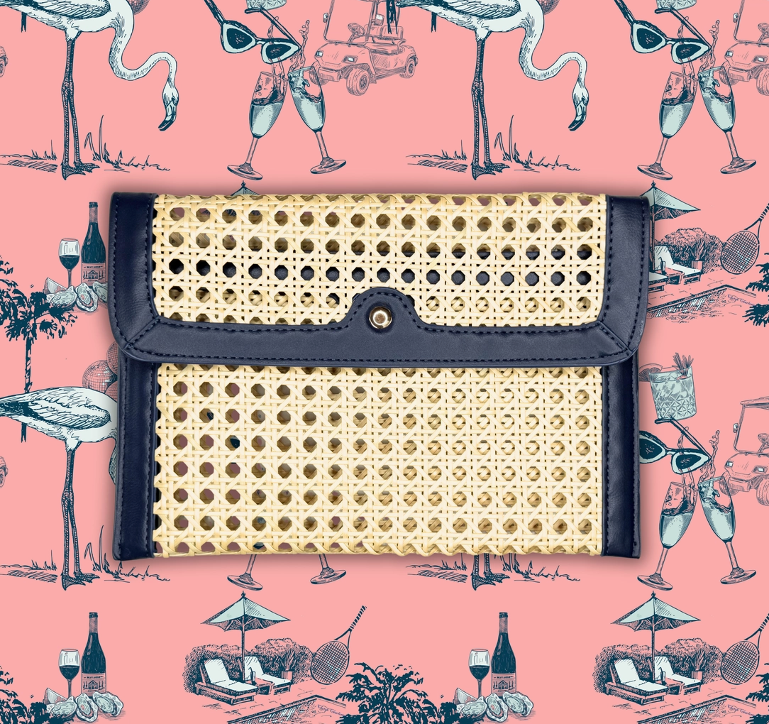French Quarter Clutch- Navy - NY Gift Boutique