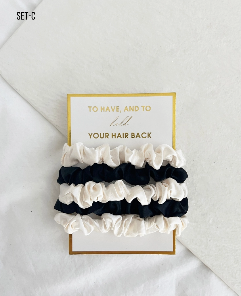 5PC Thin Scrunchies Set - Gia Bundle of 6 - NY Gift Boutique