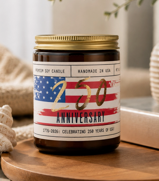 USA 250 Year Anniversary Candle - Soy Wax - Made in USA