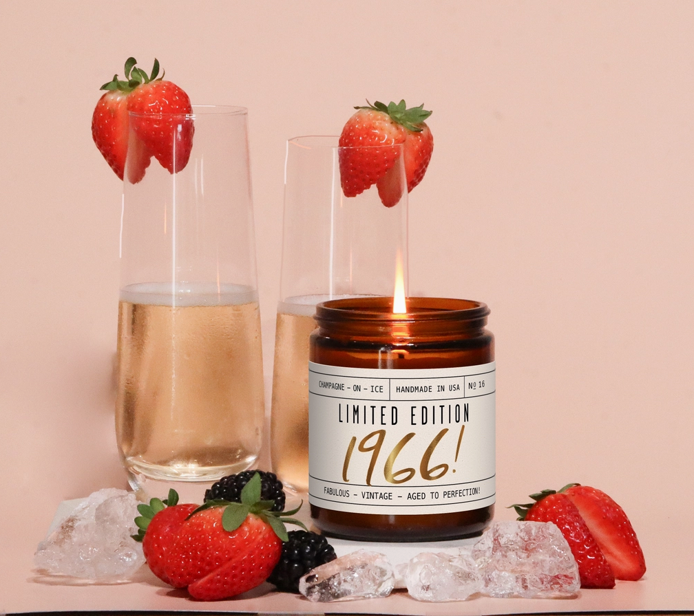 60th Birthday Candle 9 oz Soy Candle - Limited Edition 1966