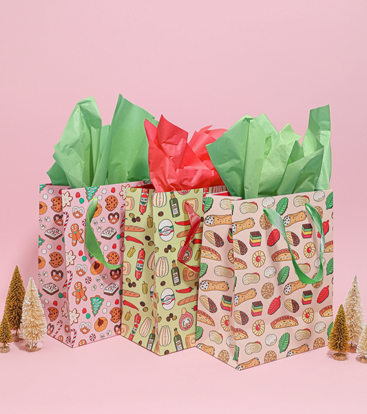 Italian Meats and Cheeses Gift Bag Set of 4