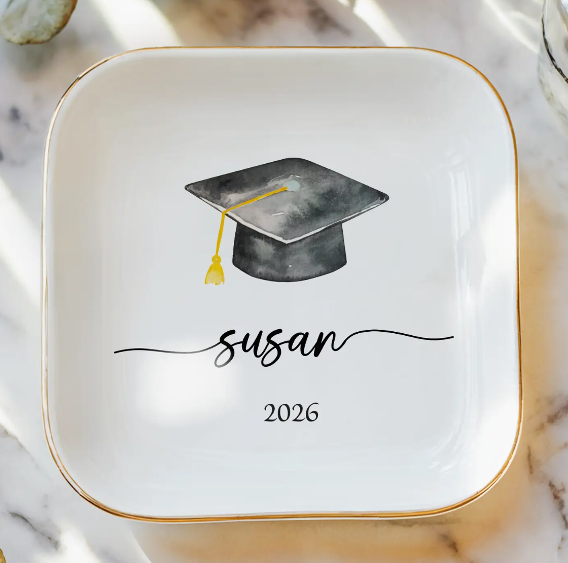 Custom Graduation Cap Ring Dish