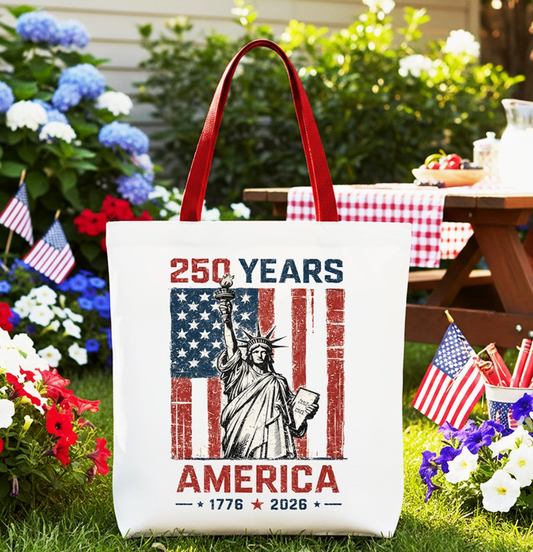 Statue of Liberty US Flag 250 Years Tote Bag