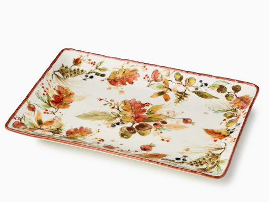 Autumn Meadows Rectangular Platter 14" X 10"
