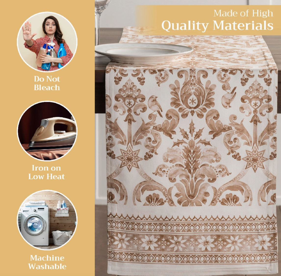 Allure - Table Runner 100% Cotton - Double Layer