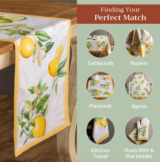 Limoncello - Table Runner 100% Cotton - Double Layer