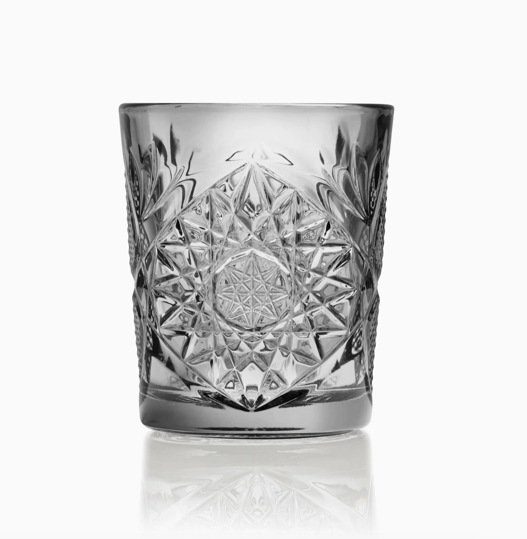 Libbey Hobstar Double Old Fashioned Glasses, 12oz, Smoke, Set of 4