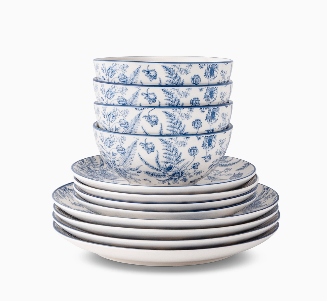 12pc Toile Dinnerware Set - Blazer