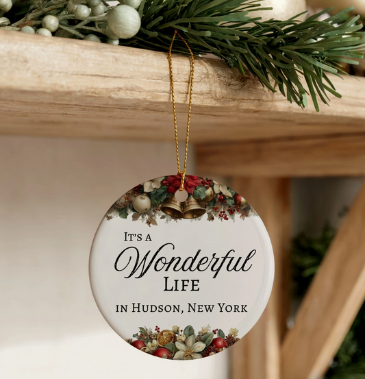 Wonderful Life Personalized Hometown Christmas Ornament