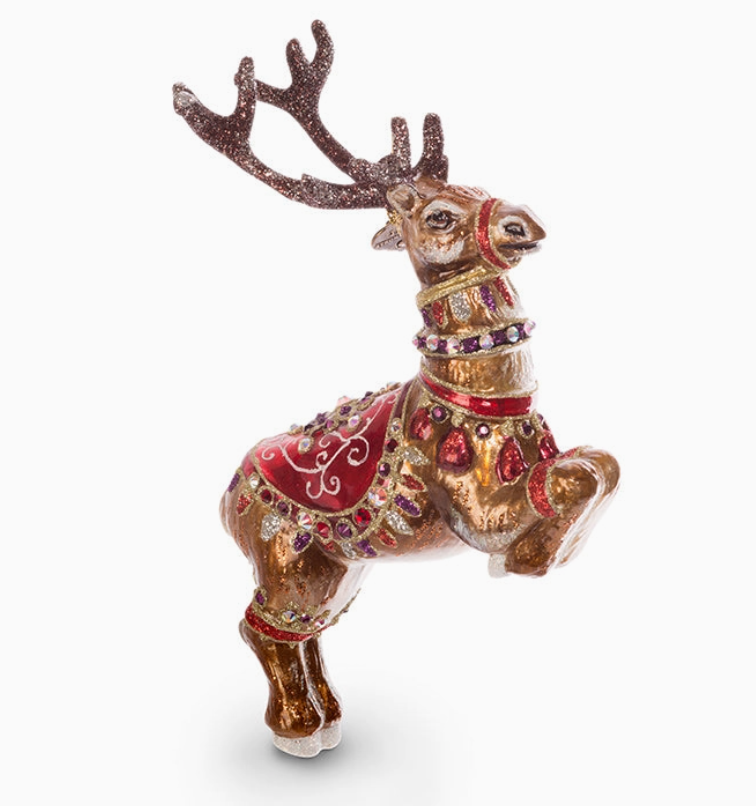 Jay Strongwater Dancer Glass Reindeer Ornament