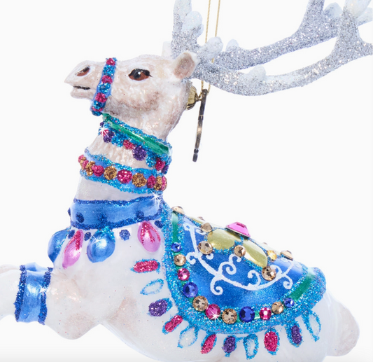 Jay Strongwater Vixen Glass Reindeer Ornament - NY Gift Boutique