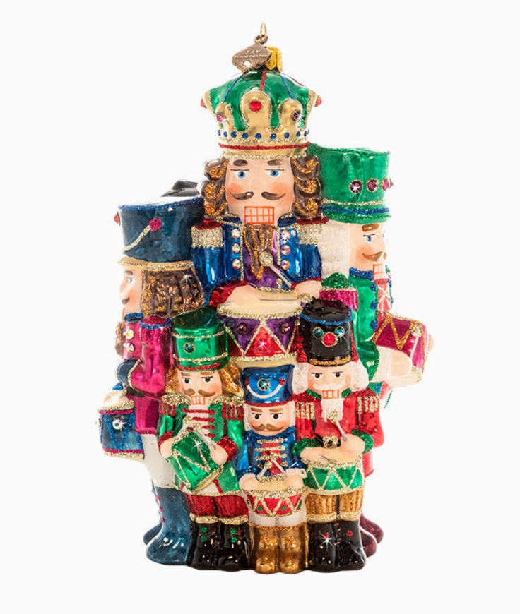 Jay Strongwater 12 Drummers Drumming Glass Ornament – 12 Days of Christmas