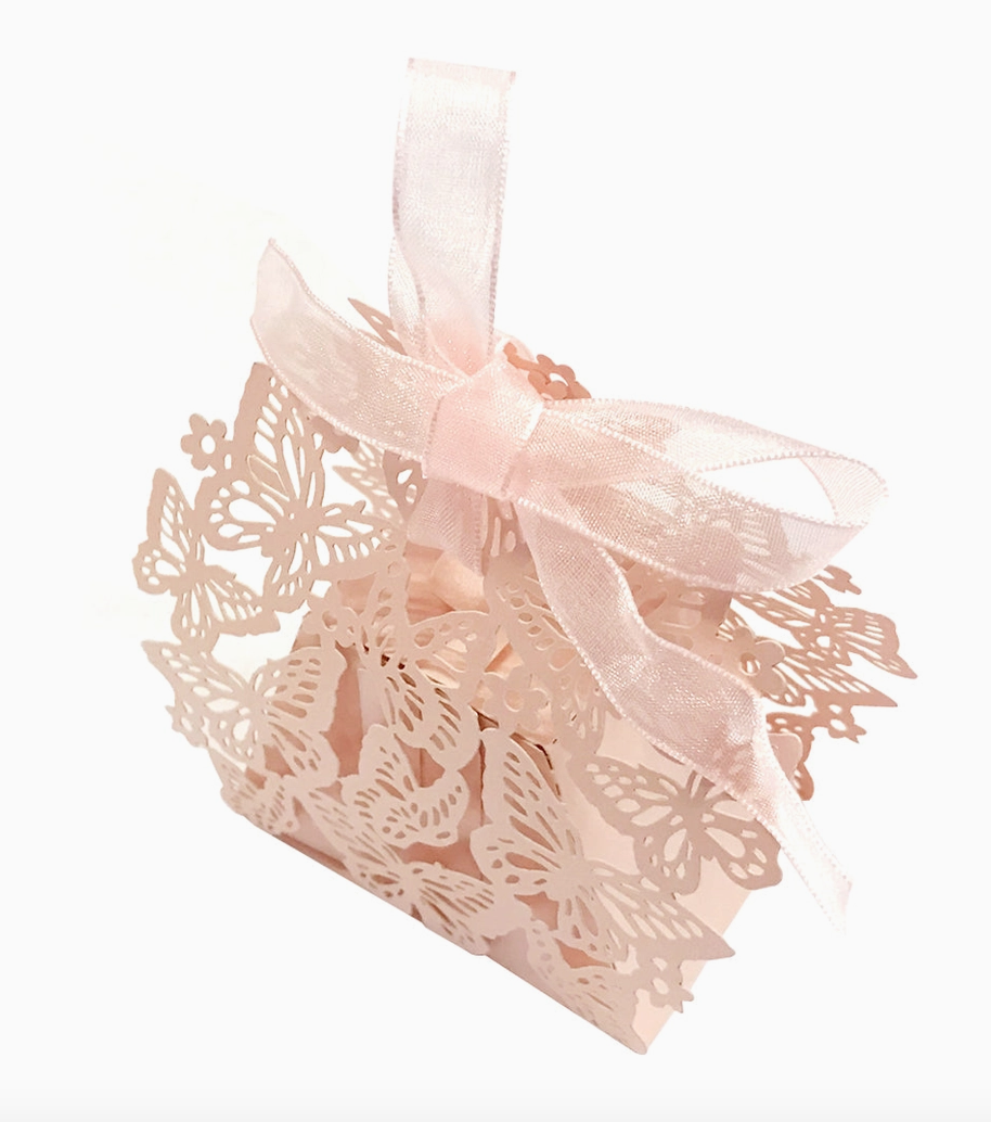 Butterfly Laser Cut Favor Boxes with Ribbon – Set of 50