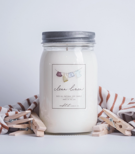 Clean Linen Classic Soy Candle – 16 oz